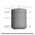 Buffert 4000L oisolerad rund ackumulatortank