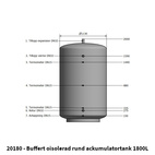 Buffert 1800L oisolerad rund ackumulatortank