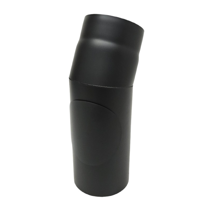 Rökrör vinkel 30° Ø130mm med sotlucka